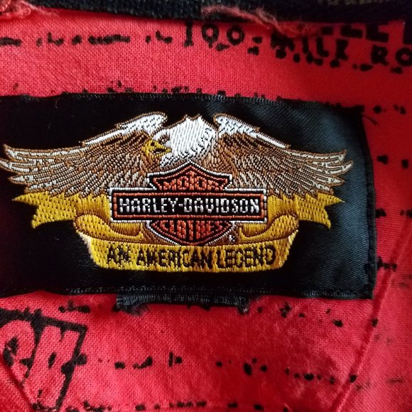 HARLEY-DAVIDSON Short Sleeve Allover Print Button Down Shirt - Picture 13 of 13